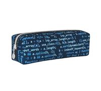 YWSOTRE Codage Sympa, Trousse à Crayons, étui à stylos, Sac à Crayons en Cuir Portable avec Pochette à cosmétiques à Fermeture éclair