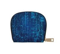 YWSOTRE Code Binaire Bleu du Programmeur, Sac à Cartes en Cuir PU, Portefeuille Porte-Cartes de crédit, étui à Cartes