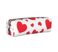 YWSOTRE Coeur dispersé, Trousse à Crayons, étui à stylos, Sac à Crayons en Cuir Portable avec Pochette à cosmétiques à Fermeture éclair