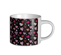 YWSOTRE Coeurs Coeurs roses et rouges,Tasse en céramique grande capacité, tasse à thé, tasse à café 450 ml