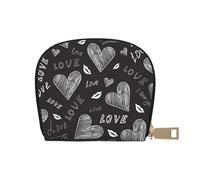 YWSOTRE Coeurs manuscrits Mots Amour, Sac à Cartes en Cuir PU, Portefeuille Porte-Cartes de crédit, étui à Cartes