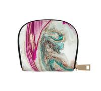 YWSOTRE Conception de Surface en marbre doré Vert Violet, Sac à Cartes en Cuir PU, Portefeuille Porte-Cartes de crédit, étui à Cartes