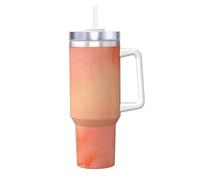 YWSOTRE Corail Aquarelle Nuances Rose Orange,Bouteille d'eau en acier inoxydable avec poignée Ice Bully Cup 40 oz