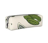 YWSOTRE Cornichons ou concombres marinés, Trousse à Crayons, étui à stylos, Sac à Crayons en Cuir Portable avec Pochette à cosmétiques à Fermeture éclair