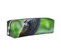 YWSOTRE Crocodile, Trousse à Crayons, étui à stylos, Sac à Crayons en Cuir Portable avec Pochette à cosmétiques à Fermeture éclair