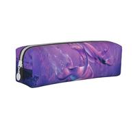 YWSOTRE Dauphins, Animaux, Trousse à Crayons, étui à stylos, Sac à Crayons en Cuir Portable avec Pochette à cosmétiques à Fermeture éclair