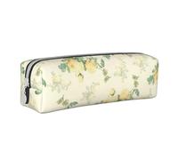 YWSOTRE Décor Floral Shabby Chic, Trousse à Crayons, étui à stylos, Sac à Crayons en Cuir Portable avec Pochette à cosmétiques à Fermeture éclair