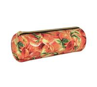 YWSOTRE Délicieuse pêche, Trousse à Crayons Étui à Stylo cylindrique Sac à Crayons en Cuir Portable avec Sac à cosmétiques à Fermeture éclair