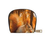 YWSOTRE Écureuil Mignon Mangeant des Noix, Sac à Cartes en Cuir PU, Portefeuille Porte-Cartes de crédit, étui à Cartes