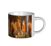 YWSOTRE Écureuil mignon mangeant des noix,Tasse en céramique grande capacité, tasse à thé, tasse à café 450 ml