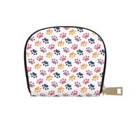 YWSOTRE Empreinte Animale de modèle de Patte sur Un Blanc, Sac à Cartes en Cuir PU, Portefeuille Porte-Cartes de crédit, étui à Cartes