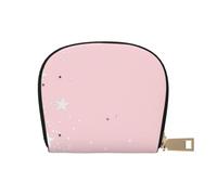 YWSOTRE Étoiles Blanches Roses imprimées, Sac à Cartes en Cuir PU, Portefeuille Porte-Cartes de crédit, étui à Cartes