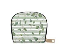 YWSOTRE Eucalyptus Dollar Argent Vert, Sac à Cartes en Cuir PU, Portefeuille Porte-Cartes de crédit, étui à Cartes