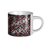 YWSOTRE Explosion géométrique noire et rouge,Tasse en céramique grande capacité, tasse à thé, tasse à café 450 ml
