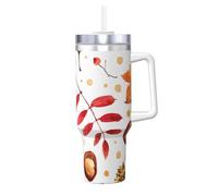 YWSOTRE Feuille botanique d'automne,Bouteille d'eau en acier inoxydable avec poignée Ice Bully Cup 40 oz