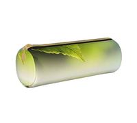 YWSOTRE Feuille Verte se reflétant dans l'eau de la rivière, Trousse à Crayons Étui à Stylo cylindrique Sac à Crayons en Cuir Portable avec Sac à cosmétiques à Fermeture éclair