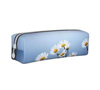 YWSOTRE Fleur Blanche Nature, Trousse à Crayons, étui à stylos, Sac à Crayons en Cuir Portable avec Pochette à cosmétiques à Fermeture éclair