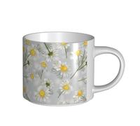 YWSOTRE Fleurs de camomille,Tasse en céramique grande capacité, tasse à thé, tasse à café 450 ml