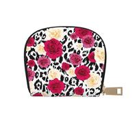 YWSOTRE Fleurs de léopard colorées, Sac à Cartes en Cuir PU, Portefeuille Porte-Cartes de crédit, étui à Cartes