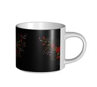 YWSOTRE Fleurs Roses Westernch,Tasse en céramique grande capacité, tasse à thé, tasse à café 450 ml