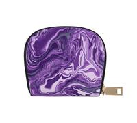 YWSOTRE Fond De Marbre Violet Foncé, Sac à Cartes en Cuir PU, Portefeuille Porte-Cartes de crédit, étui à Cartes