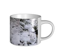 YWSOTRE Fond d'écran Sheltie d'hiver,Tasse en céramique grande capacité, tasse à thé, tasse à café 450 ml
