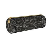 YWSOTRE Formules scientifiques dessinées à la Main sur Un Tableau pour Le Fond, Trousse à Crayons Étui à Stylo cylindrique Sac à Crayons en Cuir Portable avec Sac à cosmétiques à Fermeture éclair
