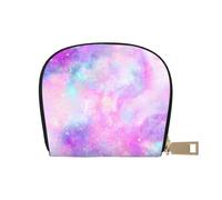 YWSOTRE Galaxie Marbrée Rose Violet, Sac à Cartes en Cuir PU, Portefeuille Porte-Cartes de crédit, étui à Cartes