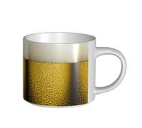 YWSOTRE Gros plan sur un verre à bière,Tasse en céramique grande capacité, tasse à thé, tasse à café 450 ml