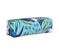 YWSOTRE Hirondelles Volantes Fleurs de Printemps, Trousse à Crayons, étui à stylos, Sac à Crayons en Cuir Portable avec Pochette à cosmétiques à Fermeture éclair