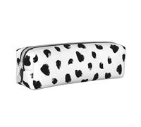 YWSOTRE Impression Animale dalmate picturale, Trousse à Crayons, étui à stylos, Sac à Crayons en Cuir Portable avec Pochette à cosmétiques à Fermeture éclair