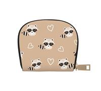 YWSOTRE Impression Animale Mignonne de Raton Laveur, Sac à Cartes en Cuir PU, Portefeuille Porte-Cartes de crédit, étui à Cartes