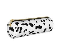 YWSOTRE Impression Dalmatien, Trousse à Crayons Étui à Stylo cylindrique Sac à Crayons en Cuir Portable avec Sac à cosmétiques à Fermeture éclair