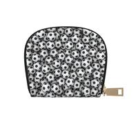 YWSOTRE Impression de tas de Ballons de Football, Sac à Cartes en Cuir PU, Portefeuille Porte-Cartes de crédit, étui à Cartes