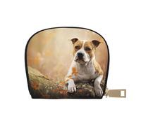 YWSOTRE Impression du American Staffordshire Terrier, Sac à Cartes en Cuir PU, Portefeuille Porte-Cartes de crédit, étui à Cartes