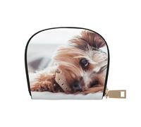YWSOTRE Impression du Yorkshire Terrier, Sac à Cartes en Cuir PU, Portefeuille Porte-Cartes de crédit, étui à Cartes