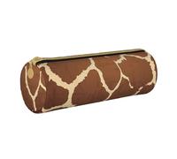 YWSOTRE Impression Girafe, Trousse à Crayons Étui à Stylo cylindrique Sac à Crayons en Cuir Portable avec Sac à cosmétiques à Fermeture éclair