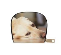 YWSOTRE Impression Jaune Labrador Retriever, Sac à Cartes en Cuir PU, Portefeuille Porte-Cartes de crédit, étui à Cartes