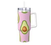 YWSOTRE Imprimé avocat rose,Bouteille d'eau en acier inoxydable avec poignée Ice Bully Cup 40 oz