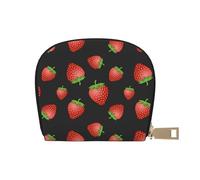 YWSOTRE Imprimé Fraise Rose Fraise, Sac à Cartes en Cuir PU, Portefeuille Porte-Cartes de crédit, étui à Cartes