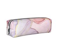 YWSOTRE Imprimé Marbre Violet Et Or, Trousse à Crayons, étui à stylos, Sac à Crayons en Cuir Portable avec Pochette à cosmétiques à Fermeture éclair