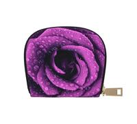 YWSOTRE Imprimé Rose Pourpre, Sac à Cartes en Cuir PU, Portefeuille Porte-Cartes de crédit, étui à Cartes