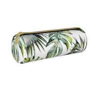 YWSOTRE Jardin Tropical, Trousse à Crayons Étui à Stylo cylindrique Sac à Crayons en Cuir Portable avec Sac à cosmétiques à Fermeture éclair