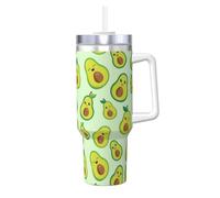 YWSOTRE Joli avocat imprimé,Bouteille d'eau en acier inoxydable avec poignée Ice Bully Cup 40 oz