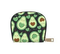 YWSOTRE Joli Modèle sans Couture Coeur Avocat, Sac à Cartes en Cuir PU, Portefeuille Porte-Cartes de crédit, étui à Cartes