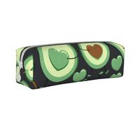 YWSOTRE Joli Modèle sans Couture Coeur Avocat, Trousse à Crayons, étui à stylos, Sac à Crayons en Cuir Portable avec Pochette à cosmétiques à Fermeture éclair