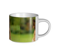 YWSOTRE Joyeux berger allemand imprimé,Tasse en céramique grande capacité, tasse à thé, tasse à café 450 ml