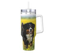 YWSOTRE Joyeux bouvier bernois,Bouteille d'eau en acier inoxydable avec poignée Ice Bully Cup 40 oz