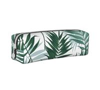 YWSOTRE Jungle Tropicale, modèle sans Couture avec Feuilles de Palmier, Trousse à Crayons, étui à stylos, Sac à Crayons en Cuir Portable avec Pochette à cosmétiques à Fermeture éclair