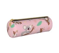 YWSOTRE Koala Animal Sauvage Mignon Australien, Trousse à Crayons Étui à Stylo cylindrique Sac à Crayons en Cuir Portable avec Sac à cosmétiques à Fermeture éclair
